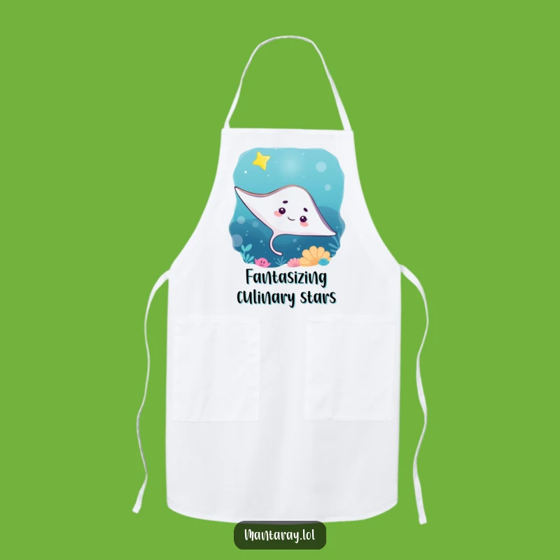 Funny Curious Manta Ray Star Apron: Cook with Wonder, Perfect Funny Gift