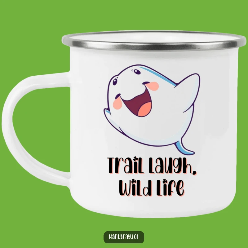 Durable Funny Laughing Manta Ray Camping Mug: Adventure with a Smile, Ideal Funny Gift