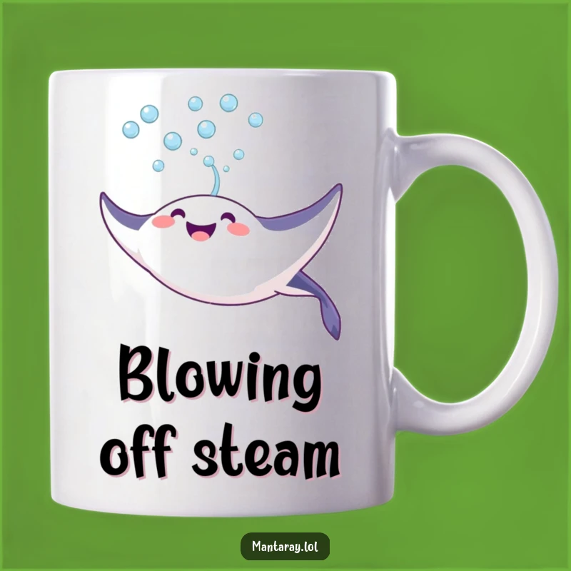 Funny Joyful Manta Ray Bubble Mug: Ocean Playfulness, Perfect Gift for Smiles