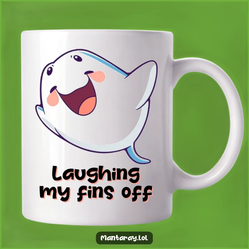 Funny Laughing Manta Ray Barrel Roll Mug: Hilarious Ocean Fun, Perfect Gag Gift