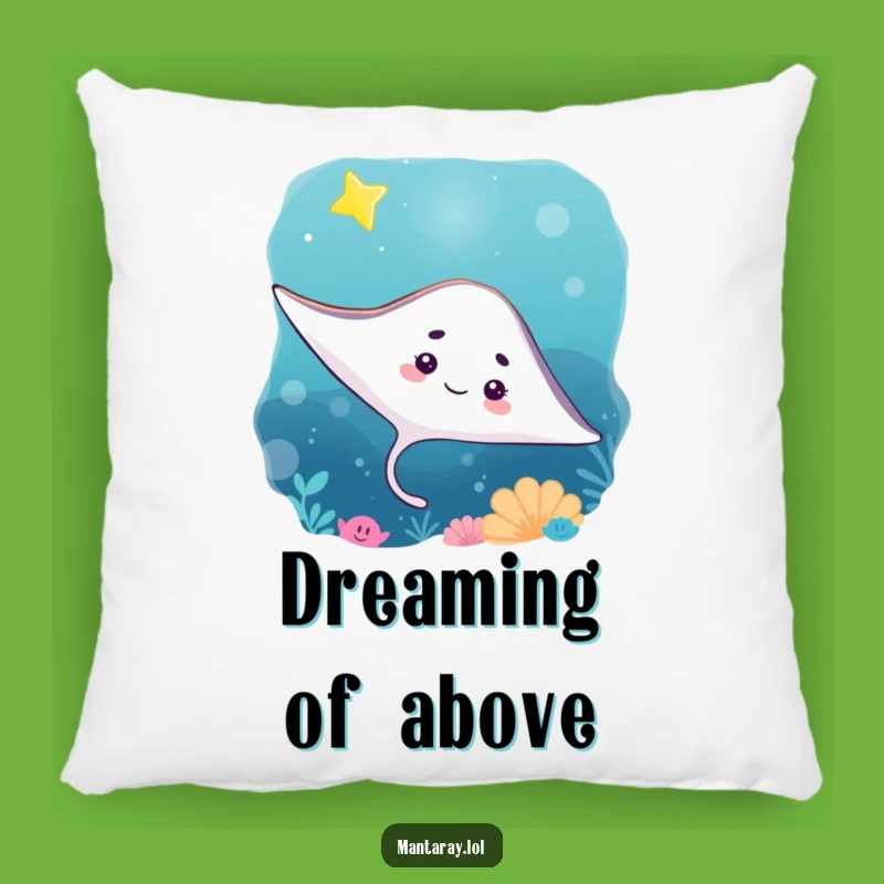 Soft Funny Curious Manta Ray Pillow: Cozy Contemplation, Ideal Funny Gift