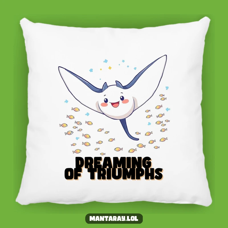 Soft Funny Triumphant Manta Ray Pillow: Cozy Victory, Ideal Funny Gift