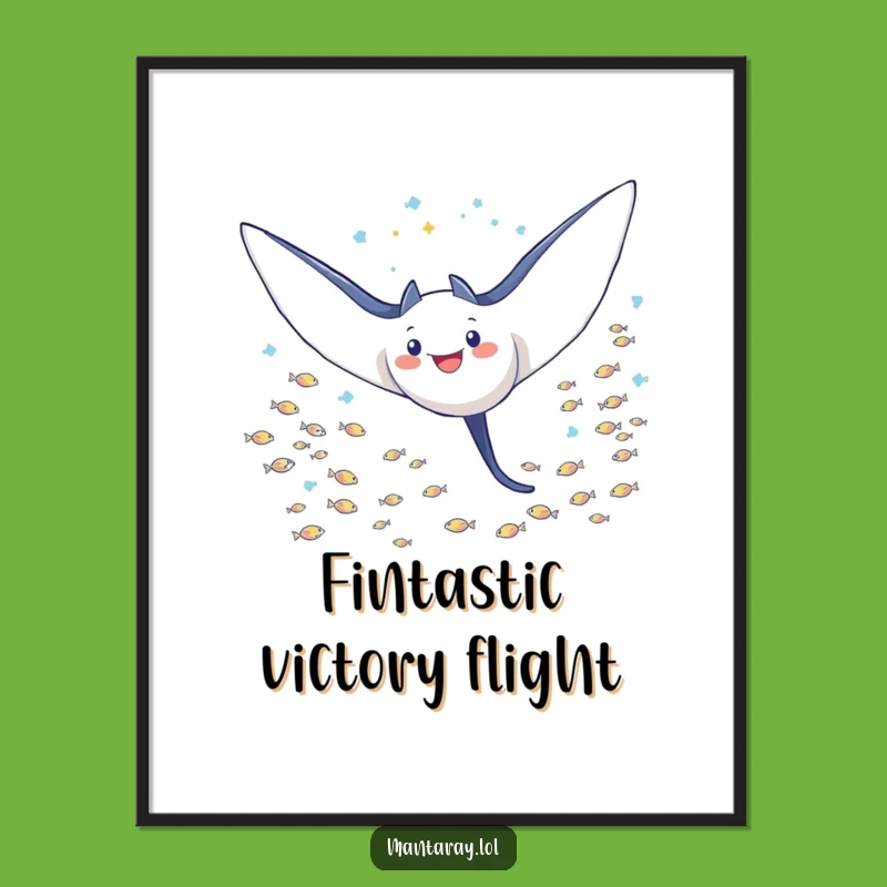 Instant Download Funny Triumphant Manta Ray Art: Ocean Victory, Perfect Funny Gift