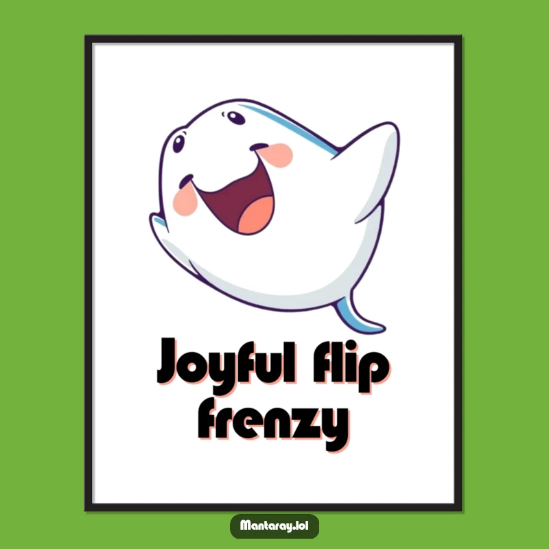 Instant Download Funny Laughing Manta Ray Art: Ocean Acrobatics, Perfect Funny Gift