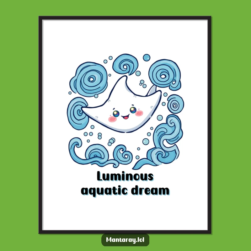 Instant Download Funny Glowing Manta Ray Art: Ocean Radiance, Perfect Funny Gift