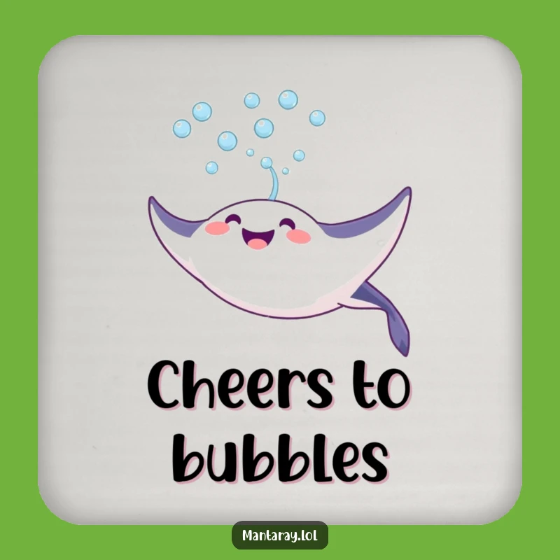 Funny Joyful Manta Ray Bubble Coaster: Protect Surfaces, Perfect Funny Gift
