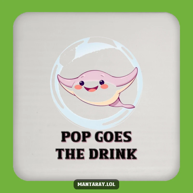 Funny Manta Ray Coaster: Protect Surfaces with Aquatic Humor, Great Party Gift!