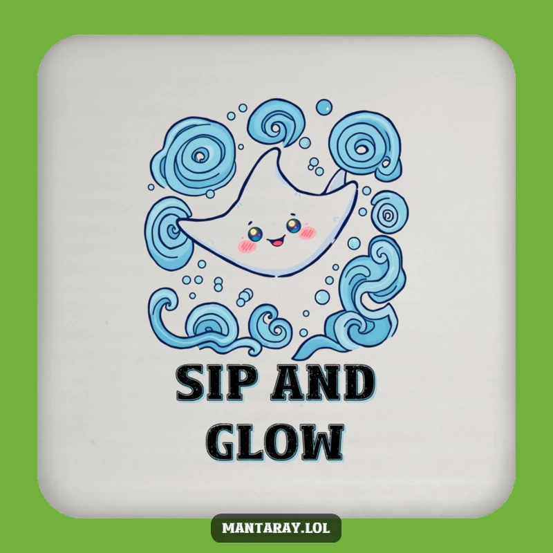 Funny Glowing Manta Ray Coaster Set: Protect Surfaces with Ocean Charm, Perfect Funny Gift