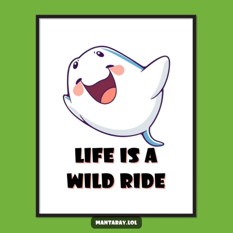 Free Printable Wall Art: Playful Manta Ray Barrel Roll Laugh!