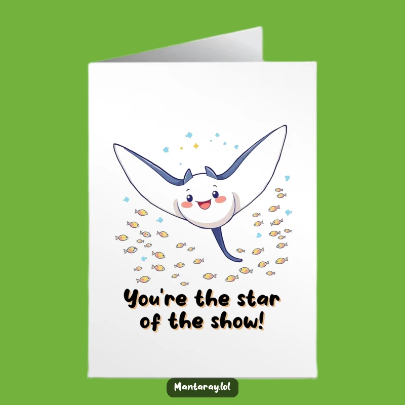 Free Printable Happy Birthday Card: Triumphant Manta Ray Soars!