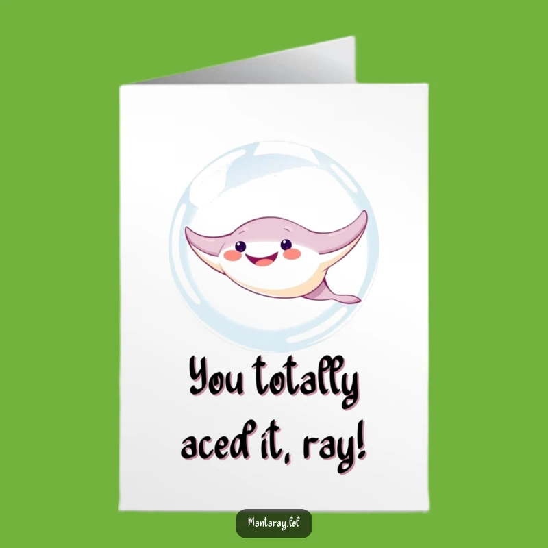 Free Printable Congrats Card: Joyful Manta Ray Bubble Fun, A Hilarious Downloadable Gift!