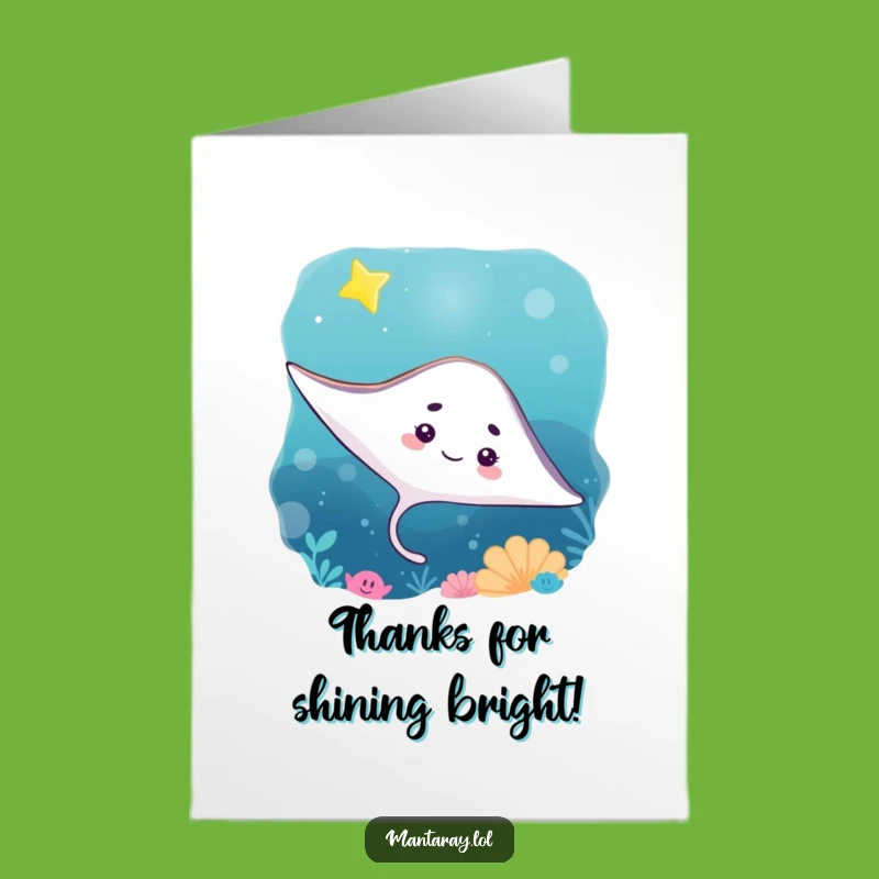 Free Printable Thank You Card: Curious Manta Ray & Starry Wish!