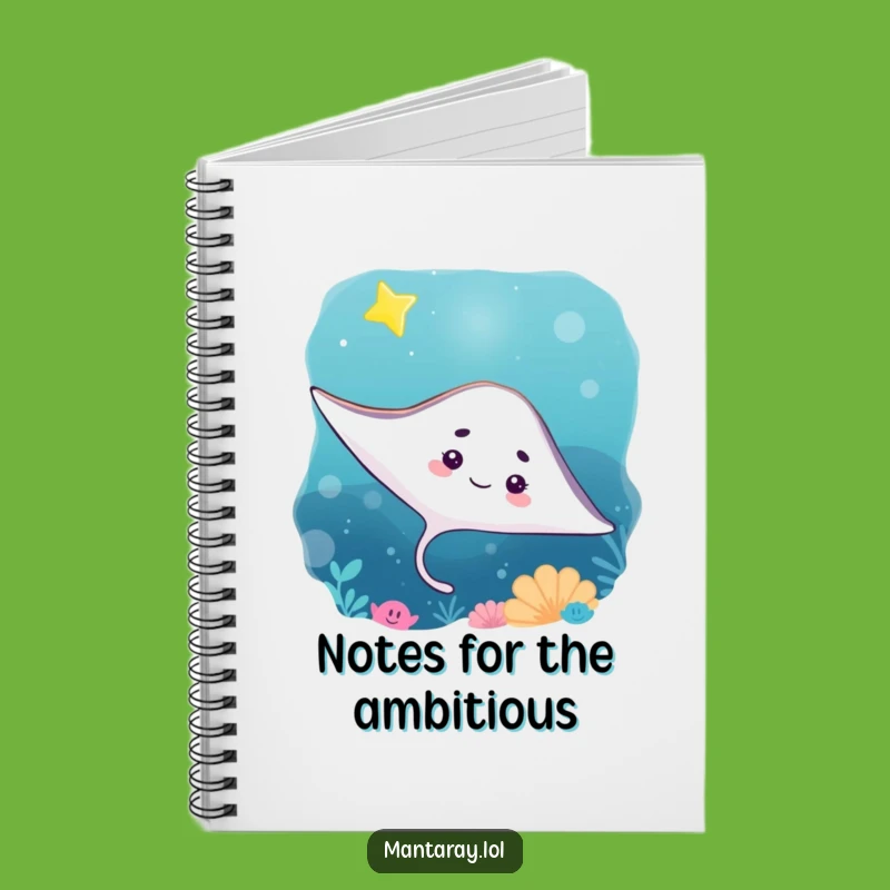 Funny Curious Manta Ray Star Notebook: Record Your Dreams, Great Funny Gift
