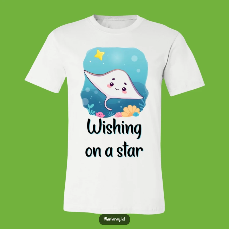 Funny Curious Manta Ray Star T-Shirt: Dream Big, Ocean Serenity, Ideal Funny Gift