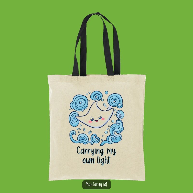Funny Glowing Manta Ray Tote Bag: Carry Ocean Magic, Your New Favorite Funny Gift