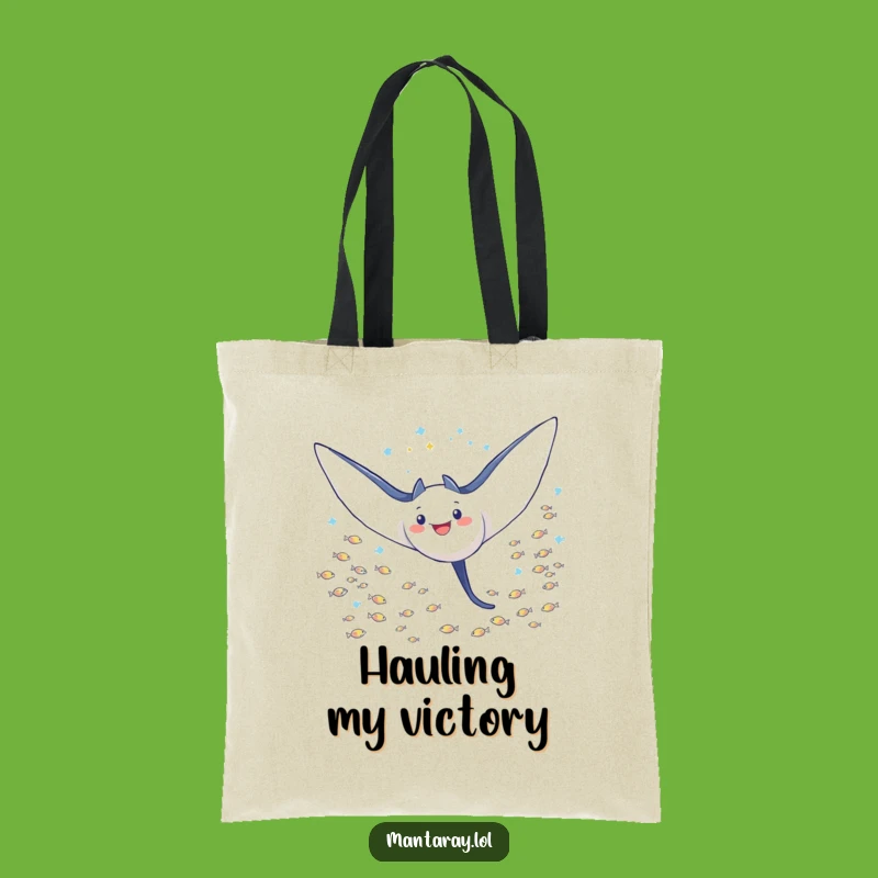 Funny Triumphant Manta Ray Tote Bag: Carry Your Success, Great Funny Gift